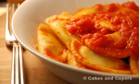Agnolotti with simple tomato sauce